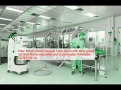 Phòng sạch Chassis Phòng sạch mô-đun với tốc độ gió ≥0.45m/s Ánh sáng điều chỉnh và tùy chỉnh ≥300 Lux