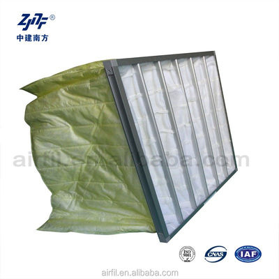 Chiếc túi công nghiệp 6 túi F7 F8 F9 Bộ lọc không khí Hình khung nhôm kháng thấp Sợi tổng hợp Trung bình để làm sạch không khí