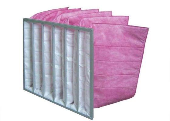 Aluminium Fame hiệu suất trung bình túi túi lọc không khí tổng hợp F8 F9 95% Với vật liệu khung nhôm
