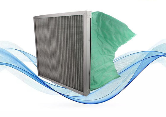 Bộ lọc không khí túi 1um Sợi thủy tinh cho hệ thống HVAC 45% -95% Hiệu quả lọc