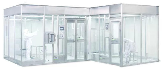 Phòng sạch mô-đun với trần nhà Ffu Hệ thống lọc điều hòa không khí cho hệ thống lưu lượng không khí một chiều Làm việc không bụi